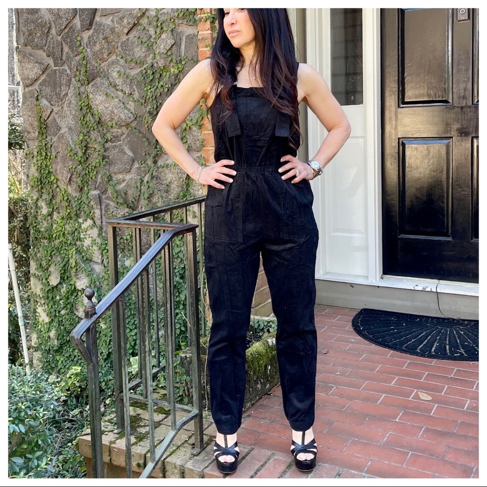 Fabulous black corduroy side pockets jumpsuit - Picture 4 of 6